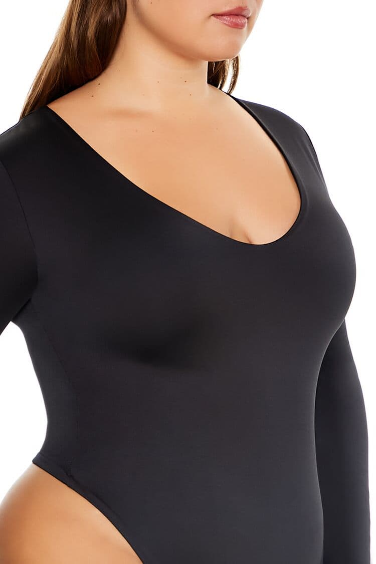 Plus Size V Yaka Bodysuit