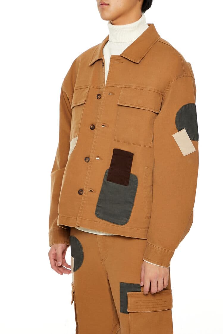 Renk Bloklu Yama Detaylı Ceket