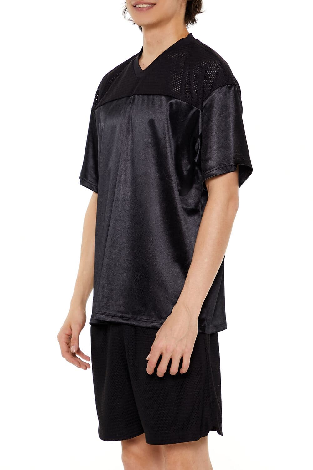 V Yaka File Jersey Tişört